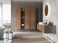 Mobile da Bagno sospeso Gola Up 04 in essenza noce Canaletto di Birex