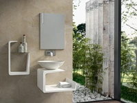 Mobile da Bagno sospeso in laccato bianco lucido composizione Jolly 01 di Licor Design