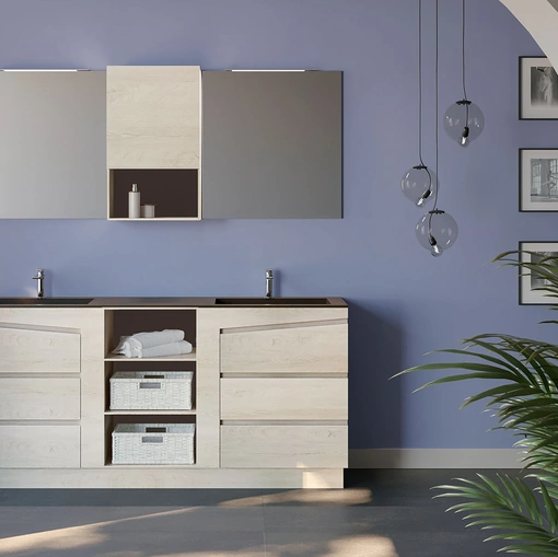 Mobile da Bagno a terra in melaminico composizione K102 di Licor Design