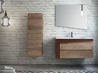 Mobile da Bagno sospeso in melaminico e laccato opaco composizione K104 di Licor Design