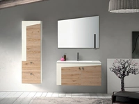 Mobile da Bagno sospeso in melaminico e laccato opaco composizione K105 di Licor Design