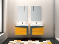 Mobile da Bagno sospeso in laccato opaco composizione K106 di Licor Design