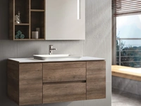 Mobile da Bagno sospeso composizione Happy 07 in melaminico e laccato lucido di Licor Design