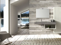 Mobile da Bagno sospeso composizione Happy 08 in melaminico ed ecomalta di Licor Design