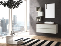 Mobile da Bagno sospeso in melaminico composizione Happy 16 di Licor Design
