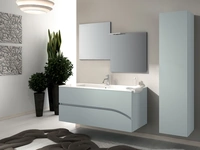Mobile da Bagno sospeso in laccato grigio composizione Onda 07 di Licor Design