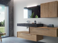 Mobile da Bagno sospeso in melaminico quercia e HPL composizione Q45 05 di Licor Design