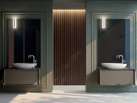 Mobile da Bagno sospeso composizione Q45 07 in laccato opaco e HPL di Licor Design