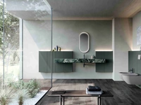 Mobile da Bagno sospeso M2 System 242 in laccato e gres di Baxar