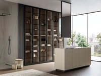 Mobile da Bagno a terra in laccato opaco canapa Major 02 di Birex