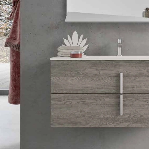 Mobile da Bagno sospeso in melaminico Sablè Grey Start Block 02 di Ardeco