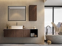 Mobile da Bagno sospeso Myra 01 in noce canaletto di Licor Design