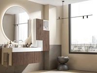 Mobile da Bagno sospeso Myra 02 in noce canaletto di Licor Design