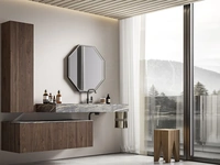 Mobile da Bagno sospeso Myra 04 in noce canaletto di Licor Design