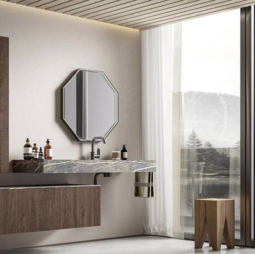 Mobile da Bagno sospeso Myra 04 in noce canaletto di Licor Design