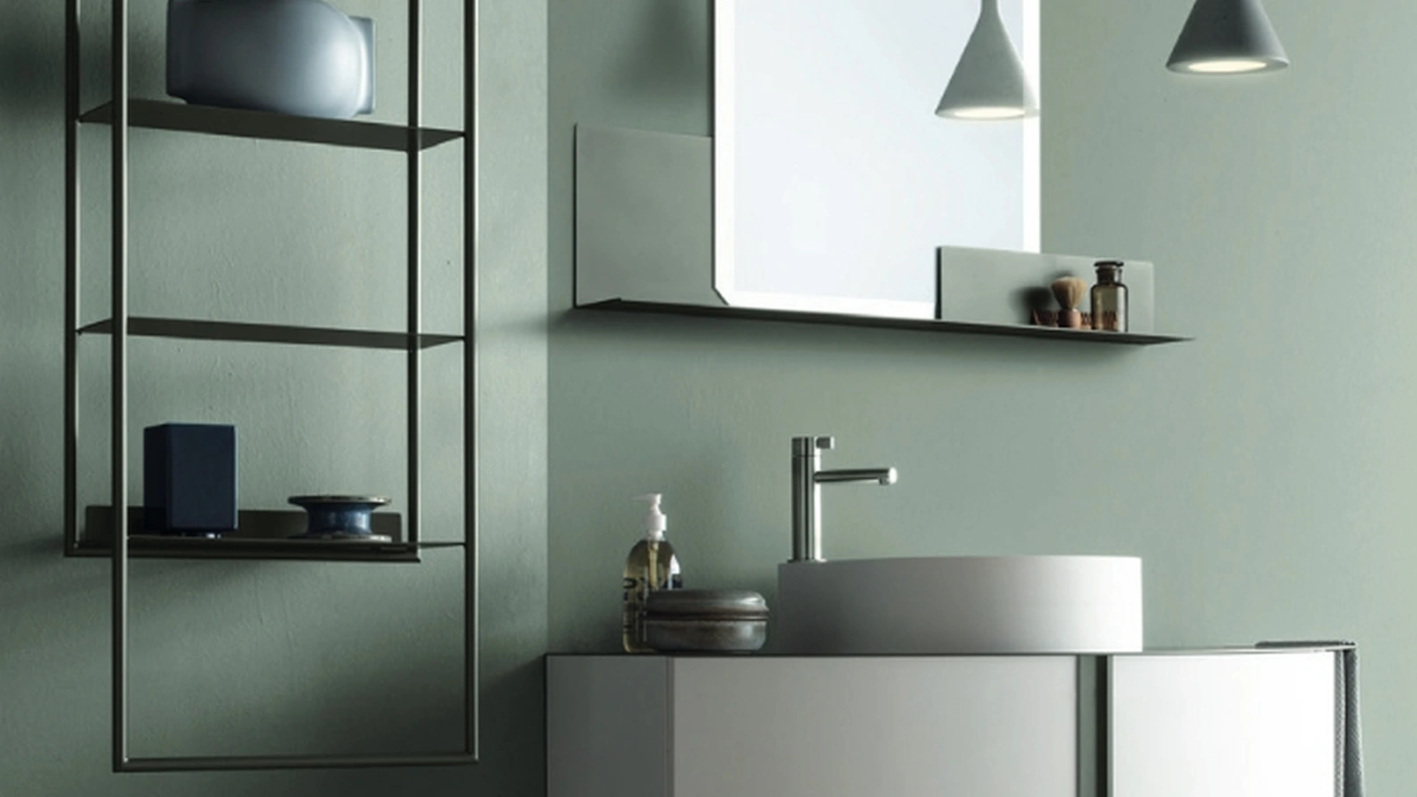 Mobile da Bagno sospeso in laccato Bianco opaco con porta asciugamani integrato Round 03 Natural Vibes di Ardeco