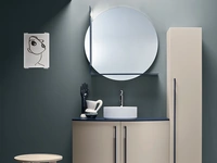 Mobile da Bagno sospeso in laccato Creta e Blu Notte opaco Round 04 Deep Blue di Ardeco