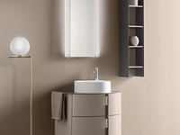Mobile da Bagno sospeso in laccato Lino opaco Round 07 Truffle Dust di Ardeco