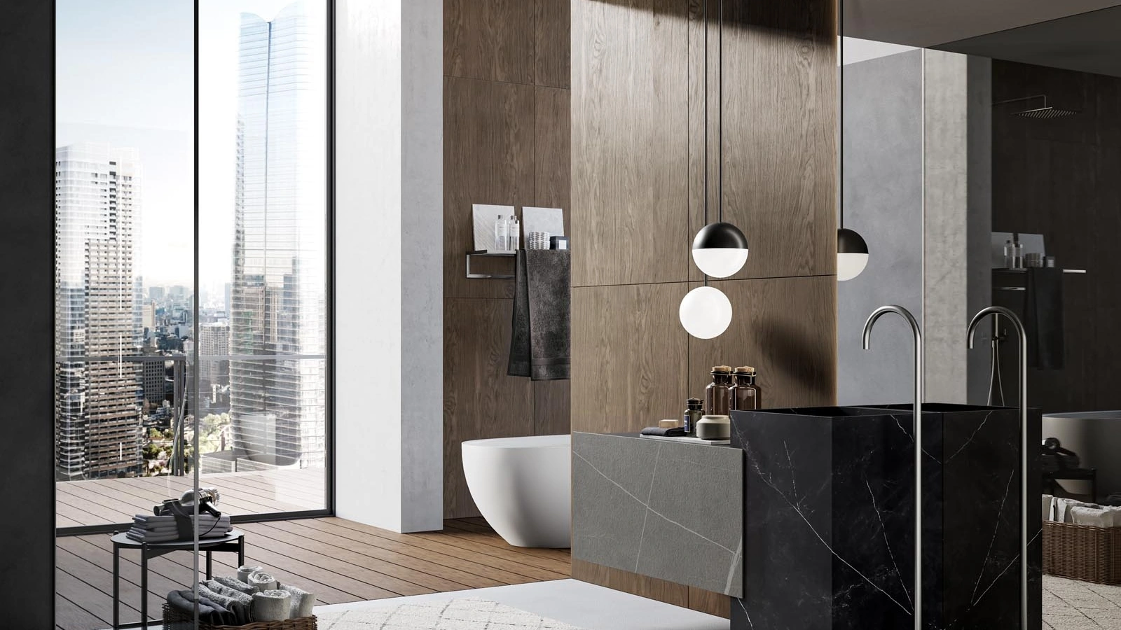 Mobile da Bagno a terra in gres Sail 05 di Birex