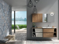 Mobile da Bagno sospeso in melaminico e laccato opaco composizione Seven 01 di Licor Design