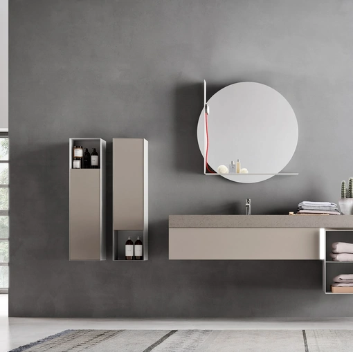 Mobile da Bagno sospeso in laccato Lino opaco Start Line 07 di Ardeco