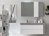 Mobile da Bagno sospeso in laccato Bianco opaco Start Line 09 di Ardeco