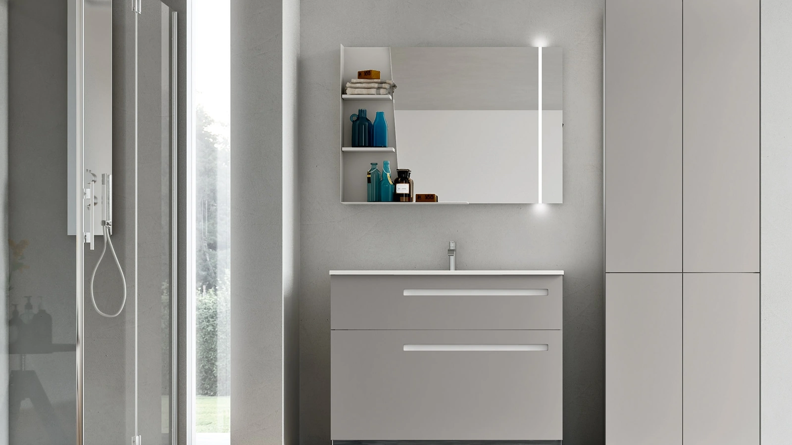 Mobile da Bagno per lavanderia in laccato Grigio Londra opaco Start Wash 02 di Ardeco