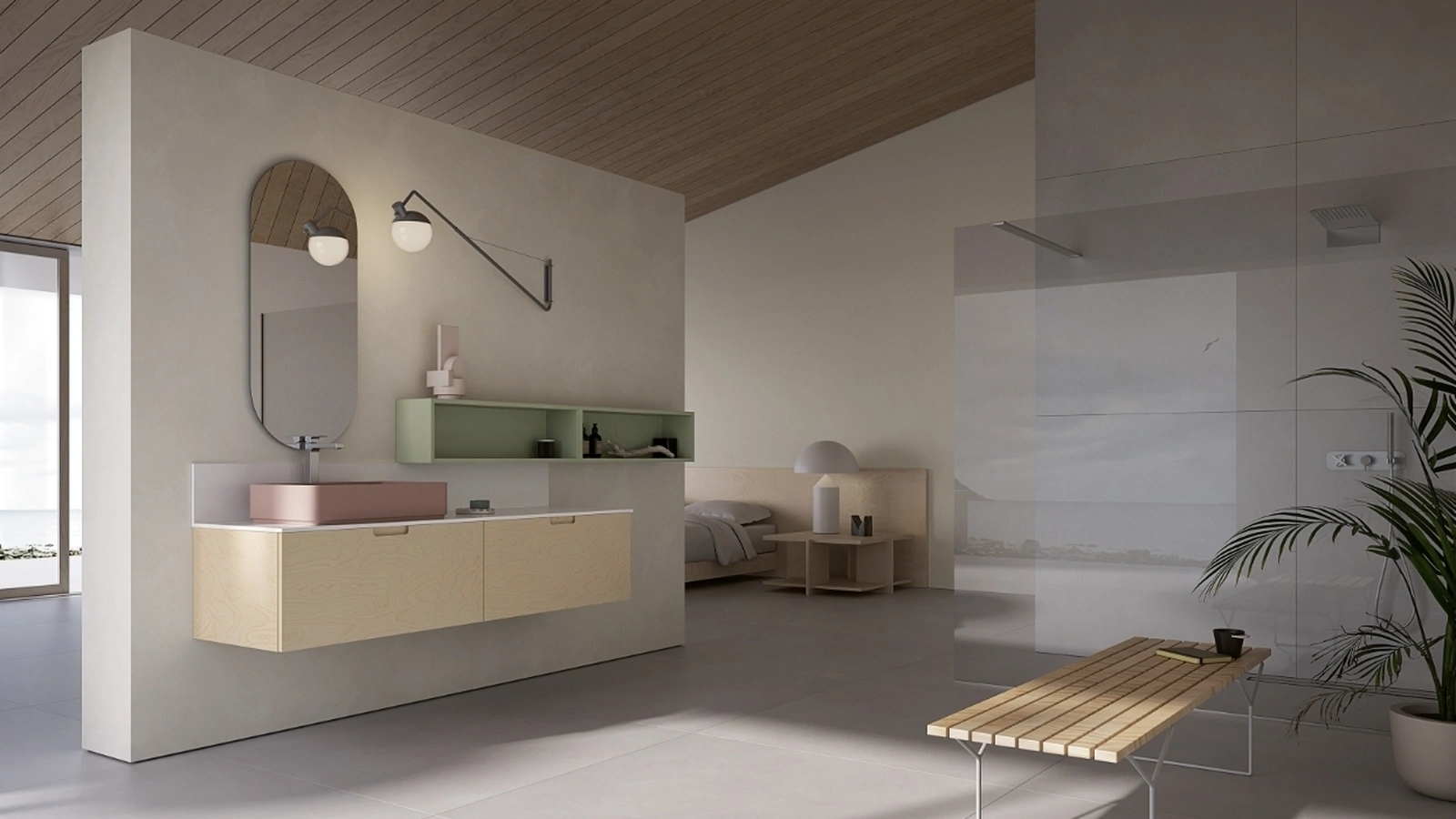 Mobile da Bagno sospeso STRATOS OS05 di Compab