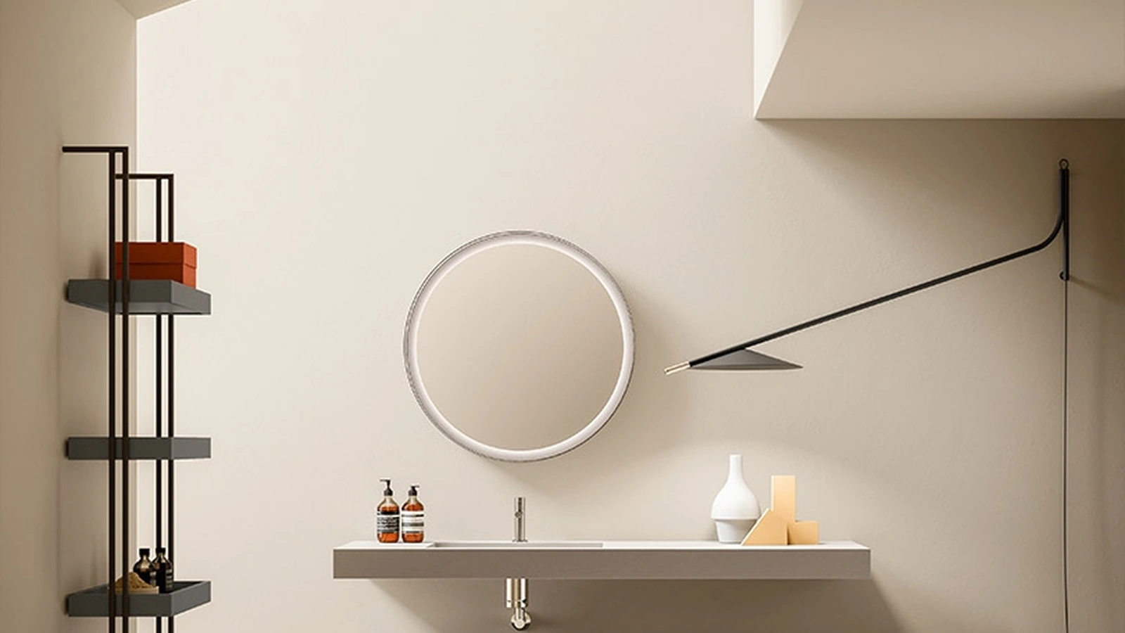 Mobile da Bagno Vintage 10 Warm Sensation in laccato Piombo opaco con serigrafia di Ardeco