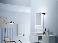 Mobile da Bagno in laccato Ghiaccio e Bianco opaco con serigrafia Vintage 11 Nordic Dream di Ardeco