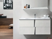 Mobile da Bagno Wector in melaminico Olmo Gesso e HPL Cemento 14 di Ardeco