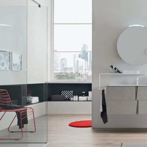 Mobile da Bagno sospeso in melaminico Malta Grigio Wector 16 di Ardeco