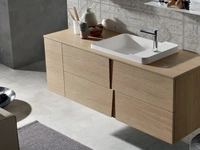 Mobile da Bagno sospeso in Rovere Natural Wector 12 di Ardeco