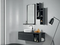 Mobile da Bagno sospeso Yang 02 in melaminico Dry Grafite di Ardeco