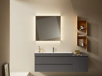 Mobile da Bagno sospeso Yang 03 in laccato Piombo opaco di Ardeco