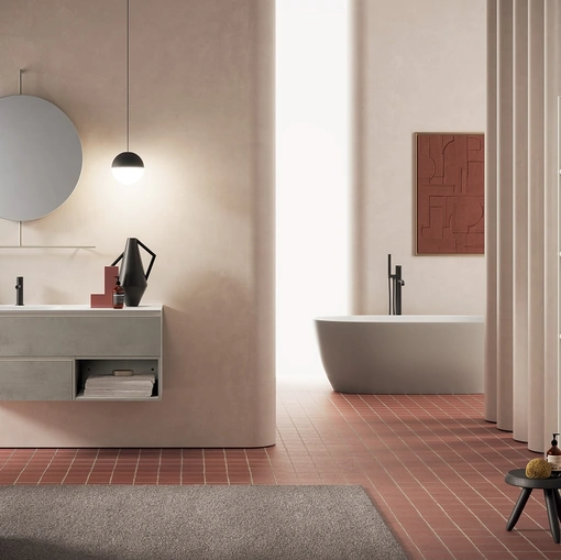 Mobile da Bagno sospeso Yang 09 in melaminico Malta Visone di Ardeco
