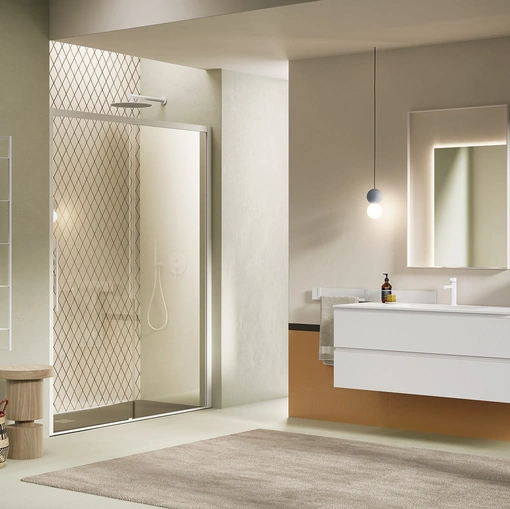 Mobile da Bagno sospeso Yang 10 in laccato Bianco opaco di Ardeco