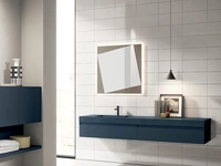 Mobile da Bagno sospeso Yoko 08 in laccato Blu Notte opaco di Ardeco