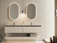 Mobile da Bagno sospeso Yoko 10 in laccato Conchiglia opaco di Ardeco