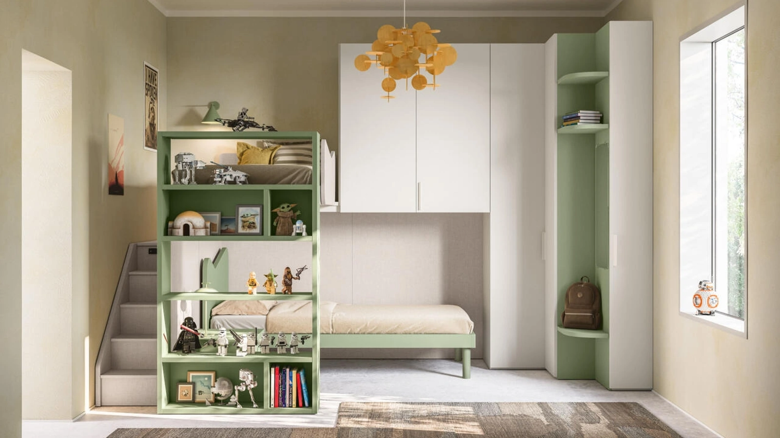 Cameretta Salvaspazio 54 a soppalco di Mistral