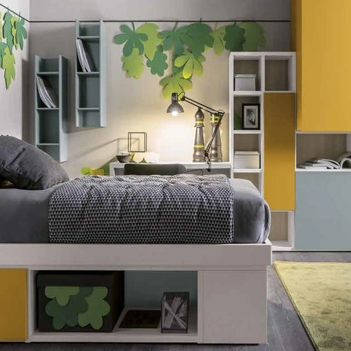 Cameretta su misura Composizione 706 in laccato opaco di Spagnol Mobili