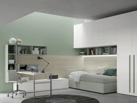 Cameretta a ponte Space 016 in laccato opaco e melaminico di Spagnol Mobili