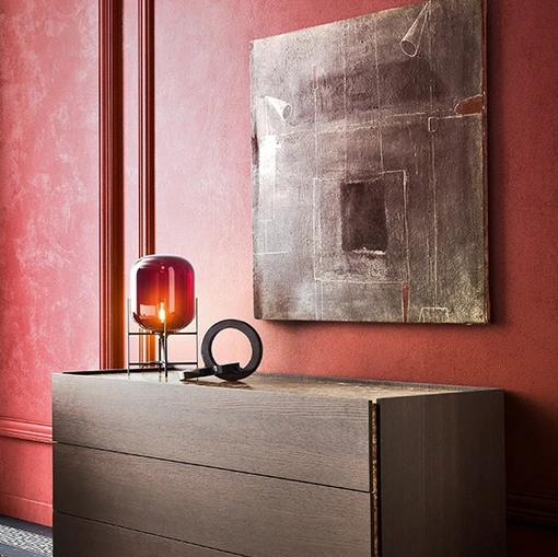 Comò Atlante in legno e marmo di Pianca