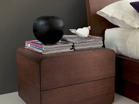 Comodino in legno a 2 cassetti con angoli arrotondati Icaro di Fimar