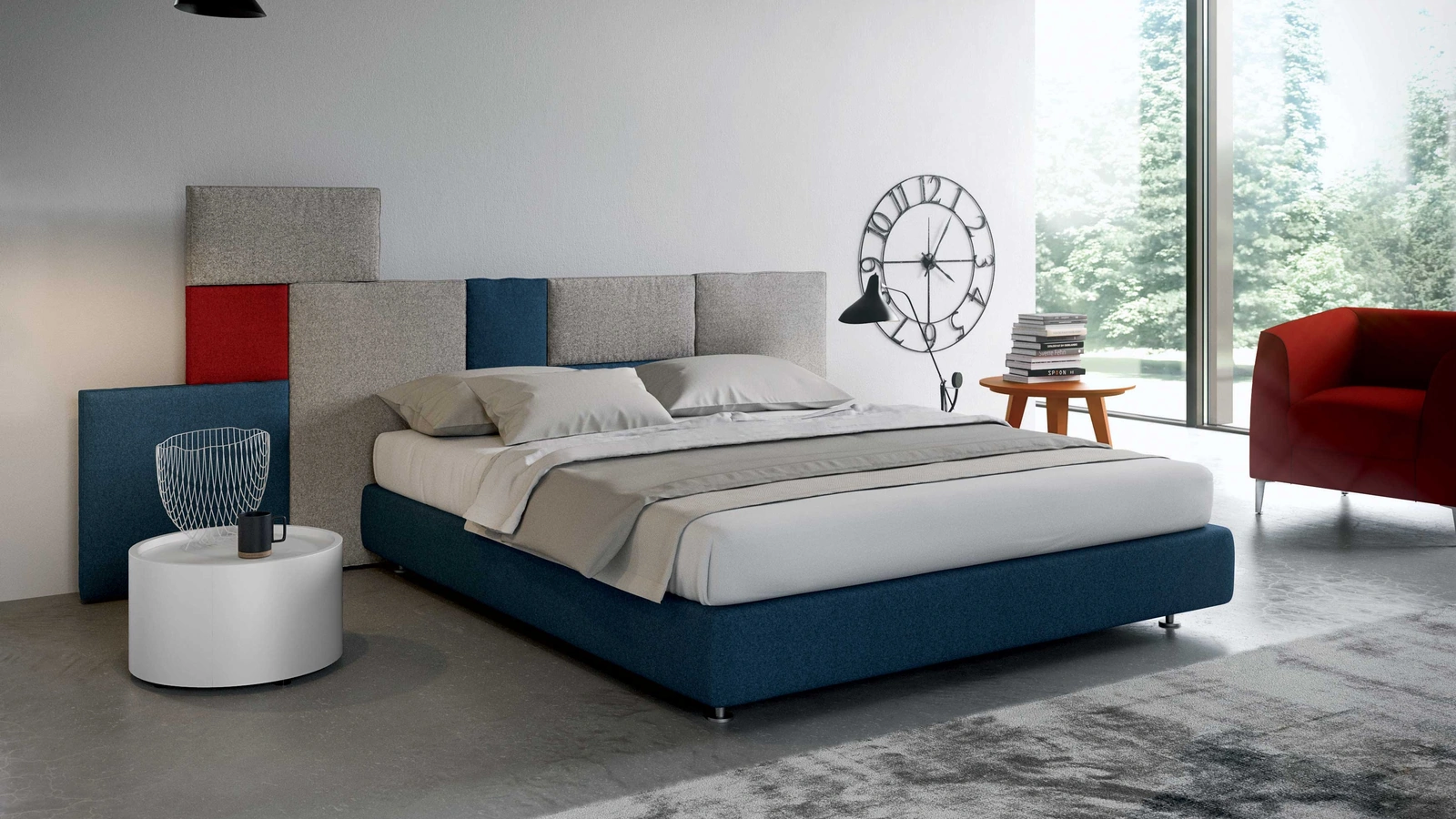 Comodino ovale Olympia in laccato opaco di Spagnol Mobili