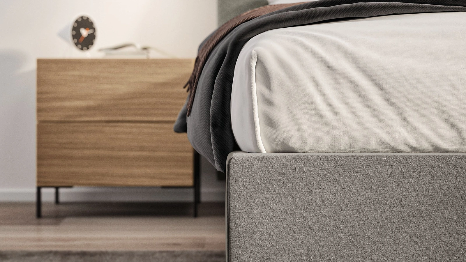 Comodino in rovere nodato Velvet di Spagnol Mobili