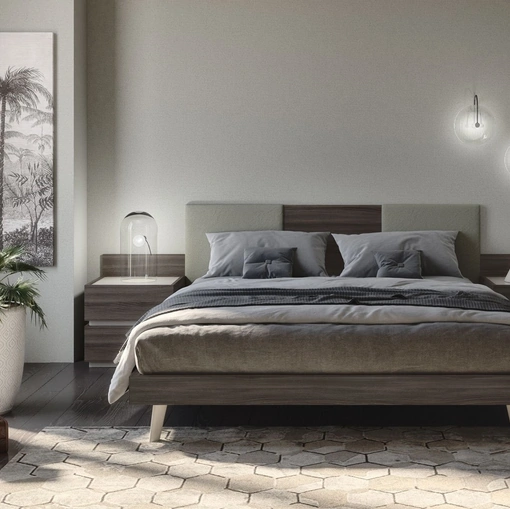 Comodino in finitura olmo e beige Cuby di S75