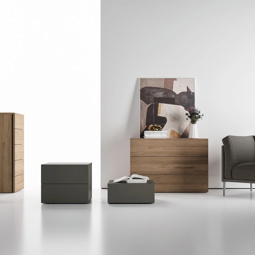 Gruppo Notte Brand in melaminico effetto legno o laccato di Spagnol Mobili