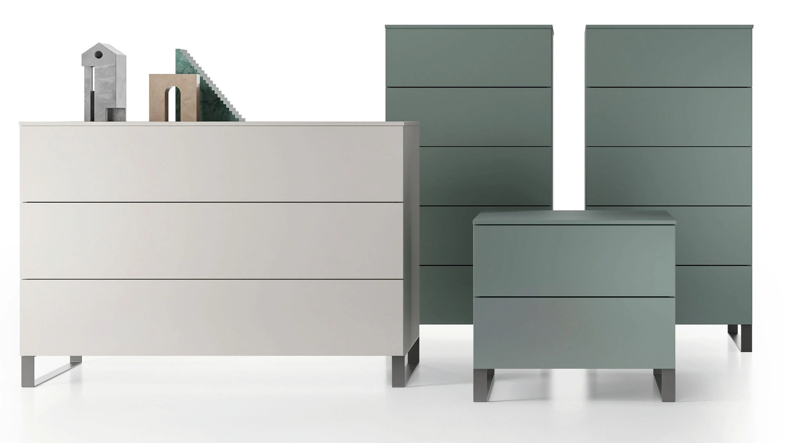 Gruppo Notte Sled in laccato opaco di Spagnol Mobili