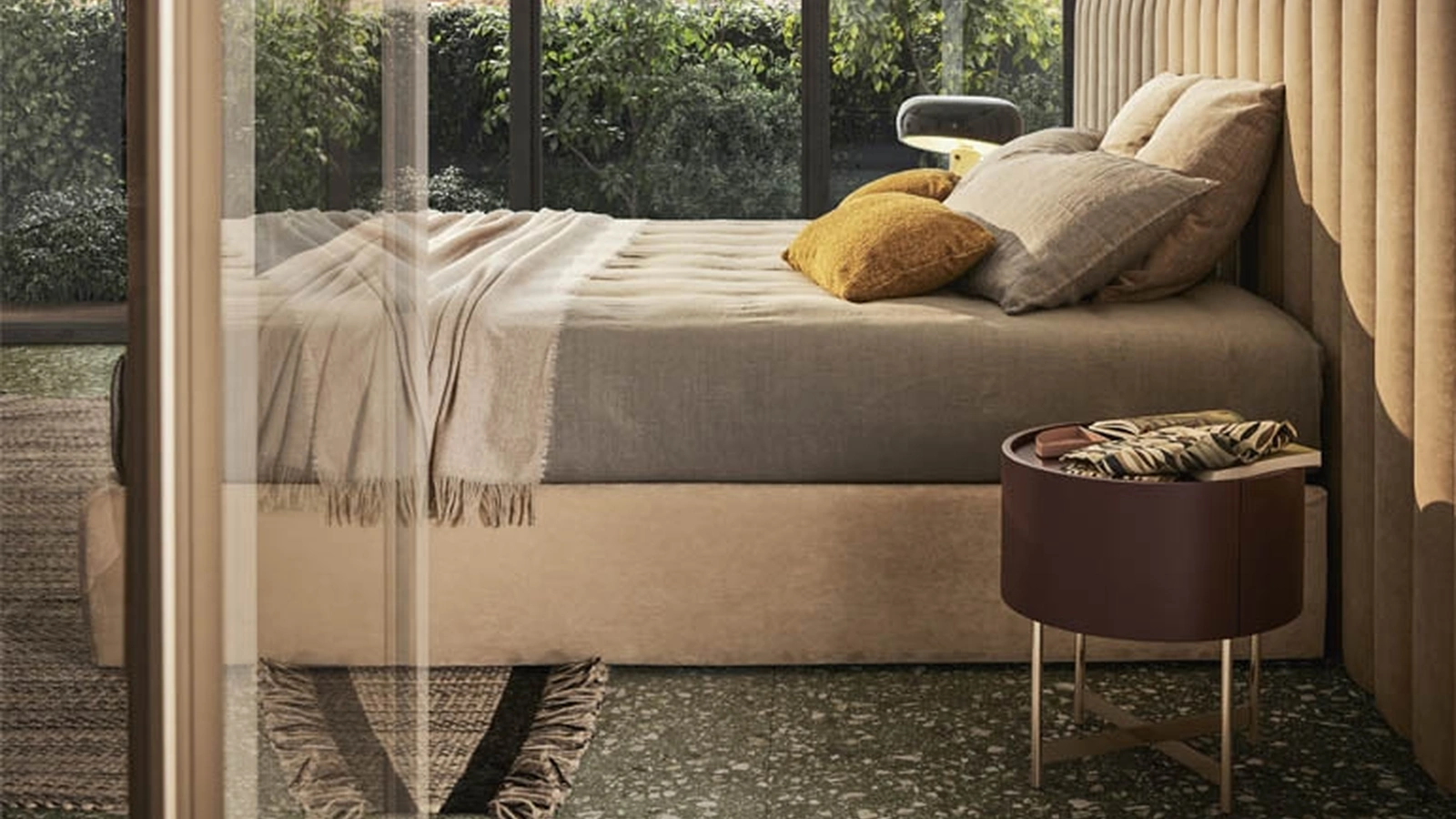 Comodino Dedalo laccato opaco di Pianca